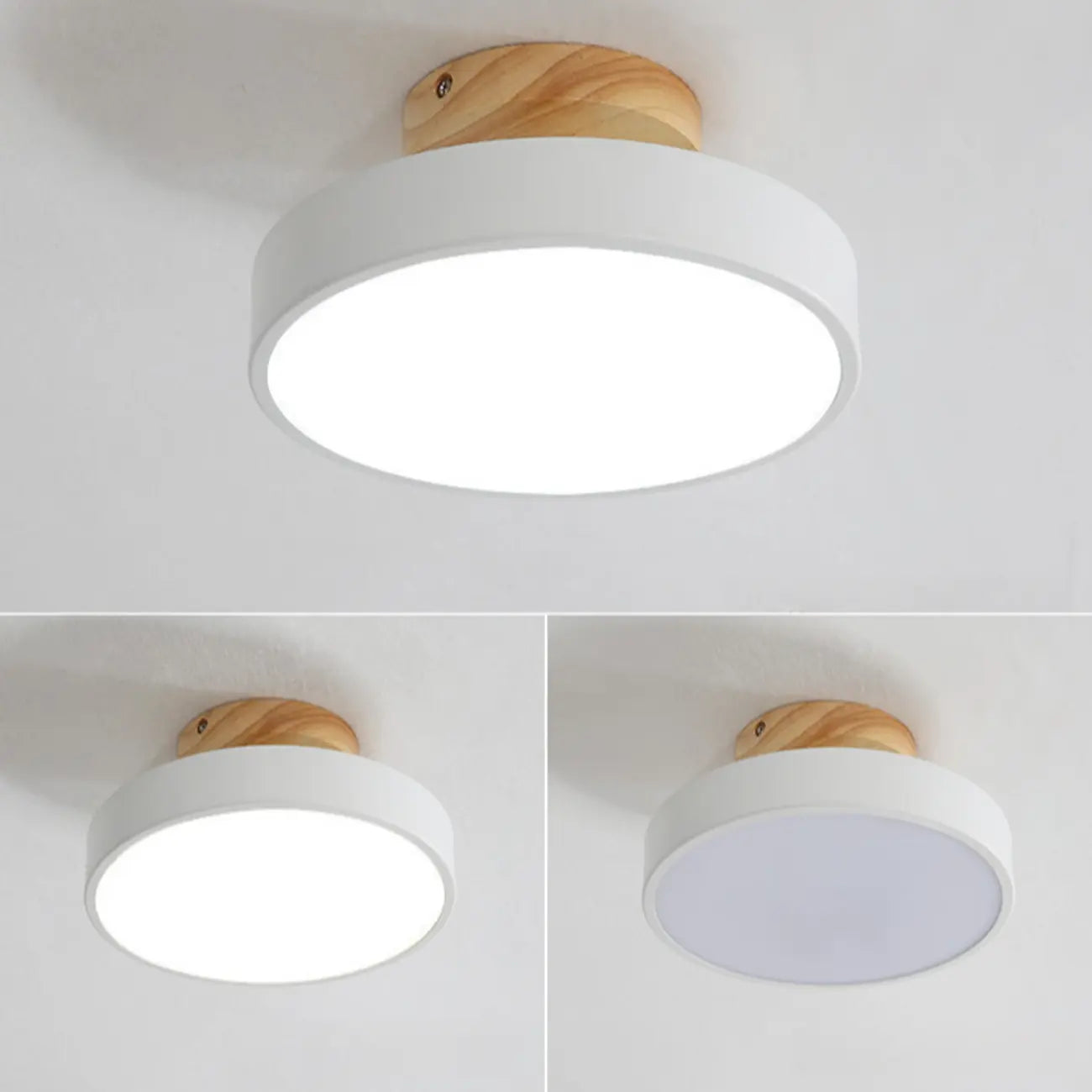 Plafonnier semi-encastré à LED en forme de tambour pour salon