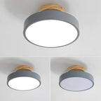Plafonnier semi-encastré à LED en forme de tambour pour salon