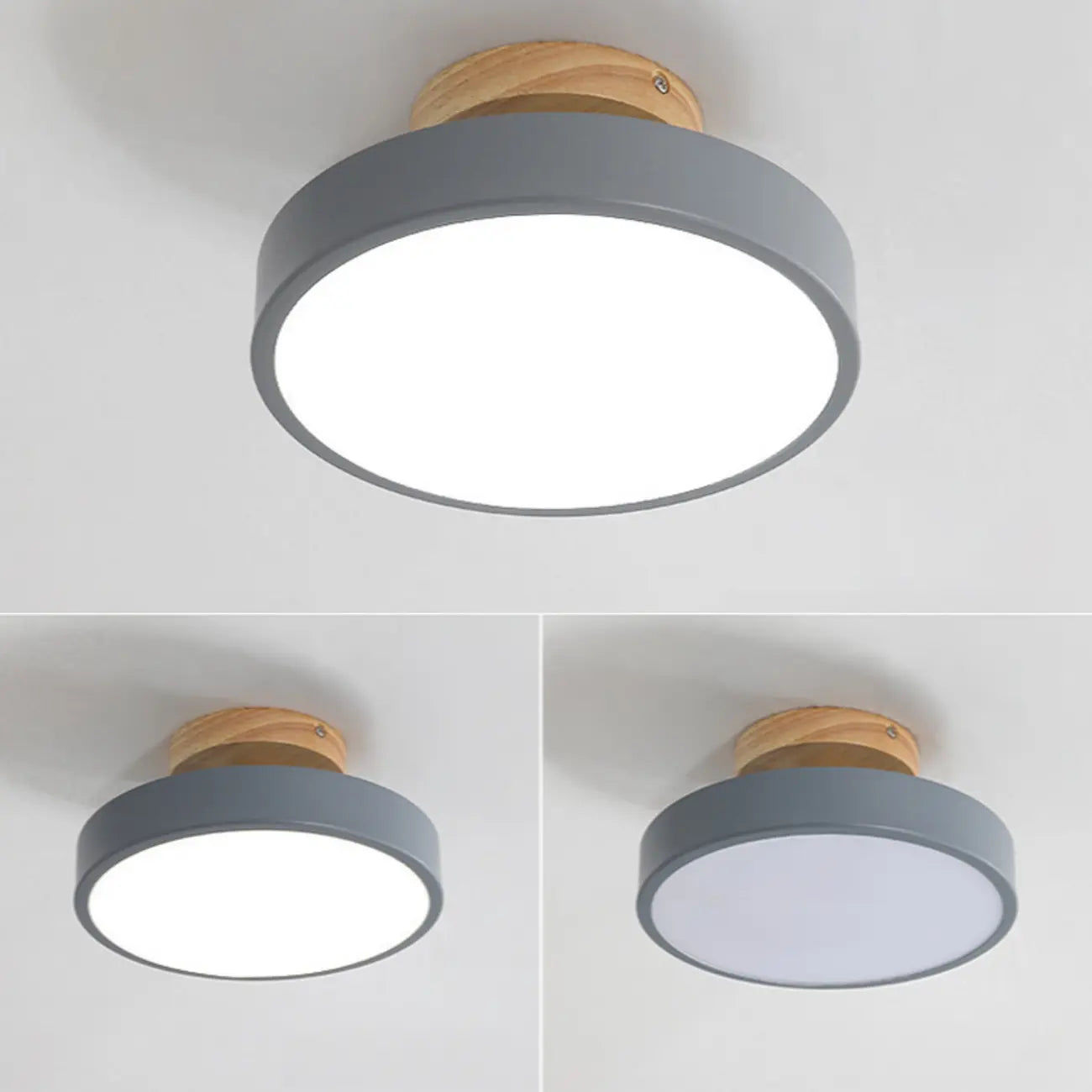 Plafonnier semi-encastré à LED en forme de tambour pour salon