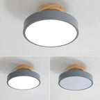 Plafonnier semi-encastré à LED en forme de tambour pour salon