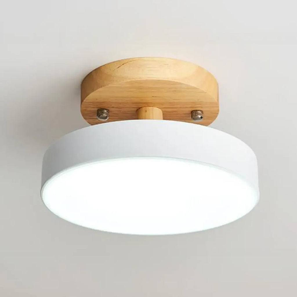 Plafonnier semi-encastré à LED en forme de tambour pour salon