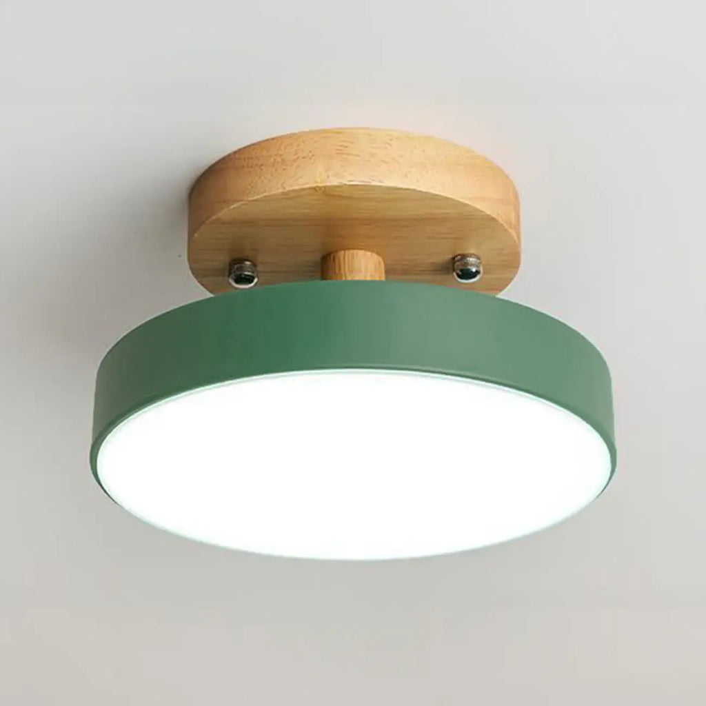 Plafonnier semi-encastré à LED en forme de tambour pour salon