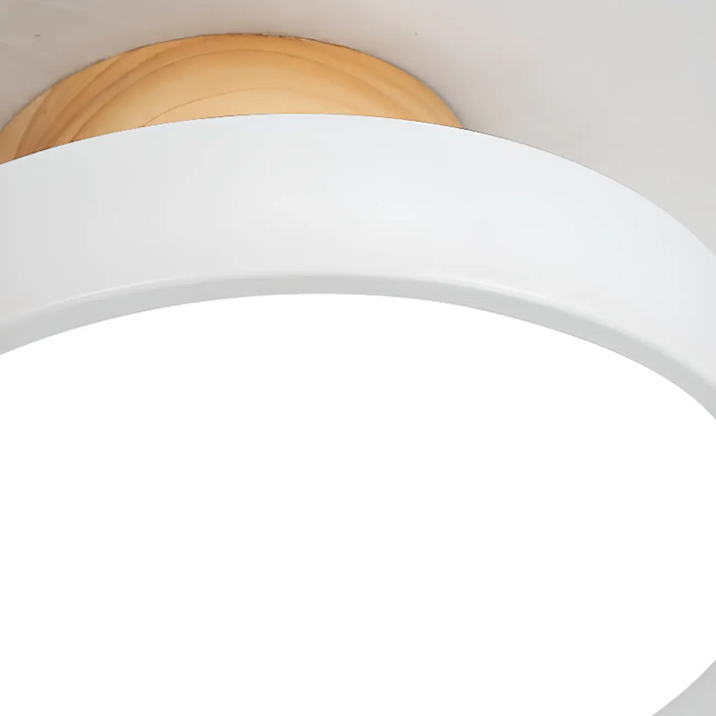 Plafonnier semi-encastré à LED en forme de tambour pour salon