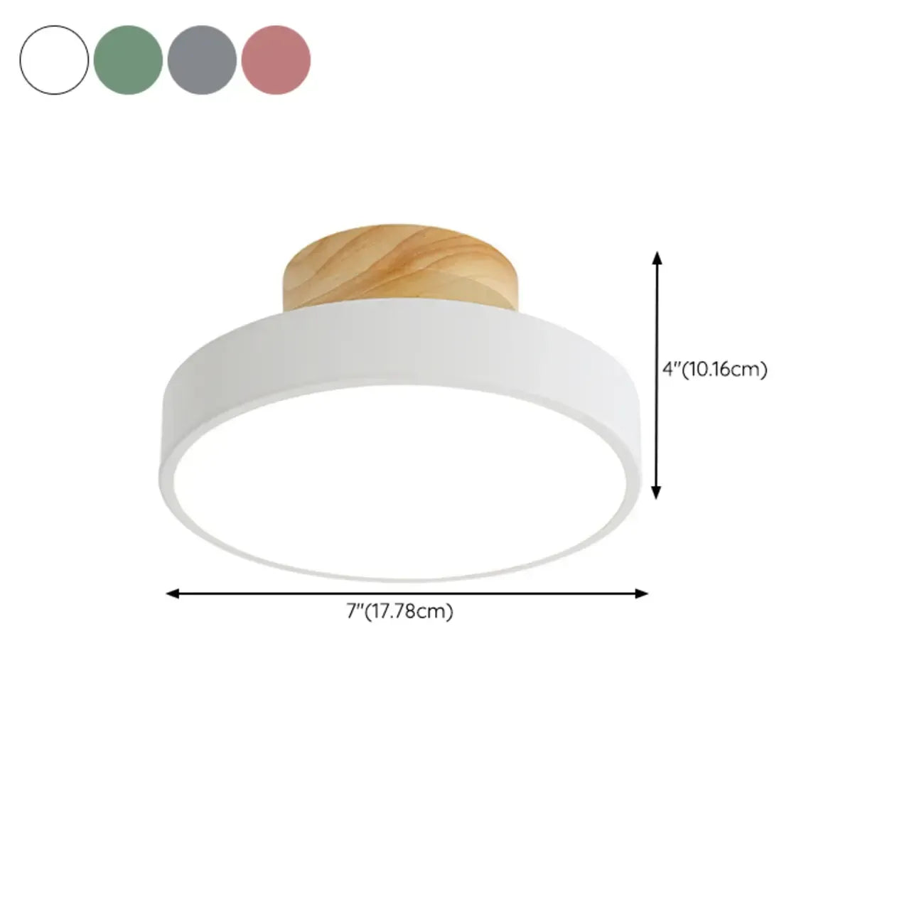 Plafonnier semi-encastré à LED en forme de tambour pour salon