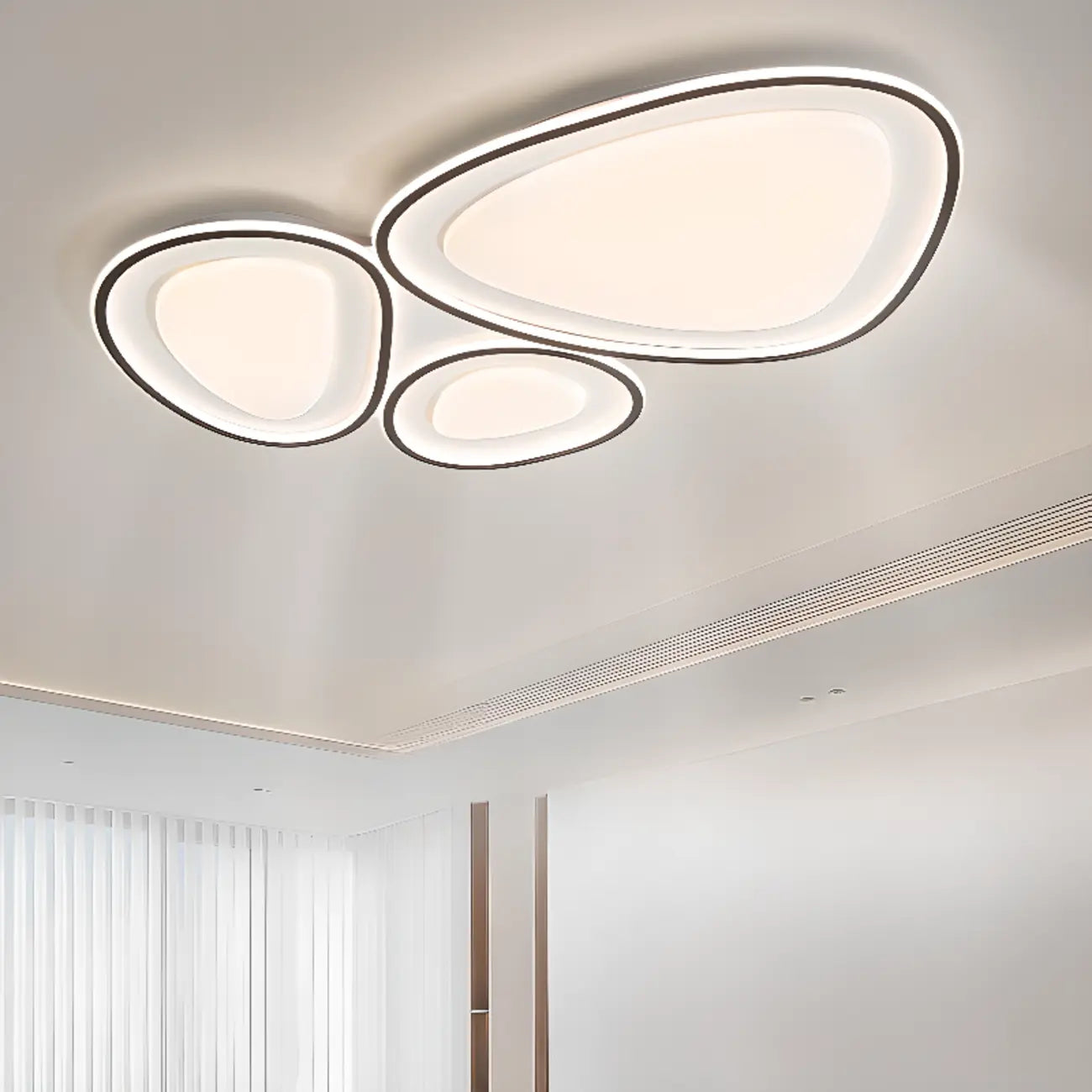 Plafonnier encastré moderne noir et blanc avec variateur à 3 niveaux
