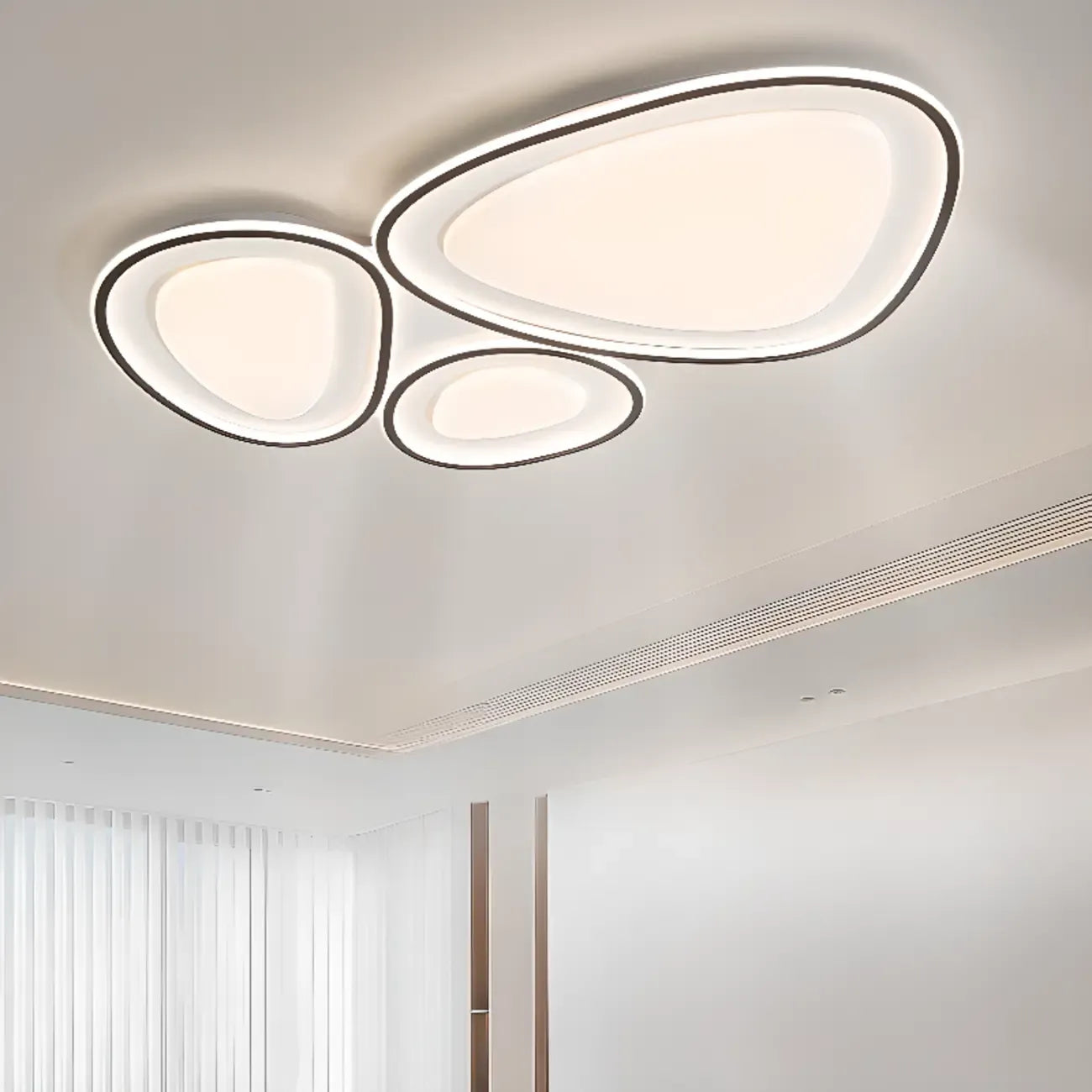 Plafonnier encastré moderne noir et blanc avec variateur à 3 niveaux