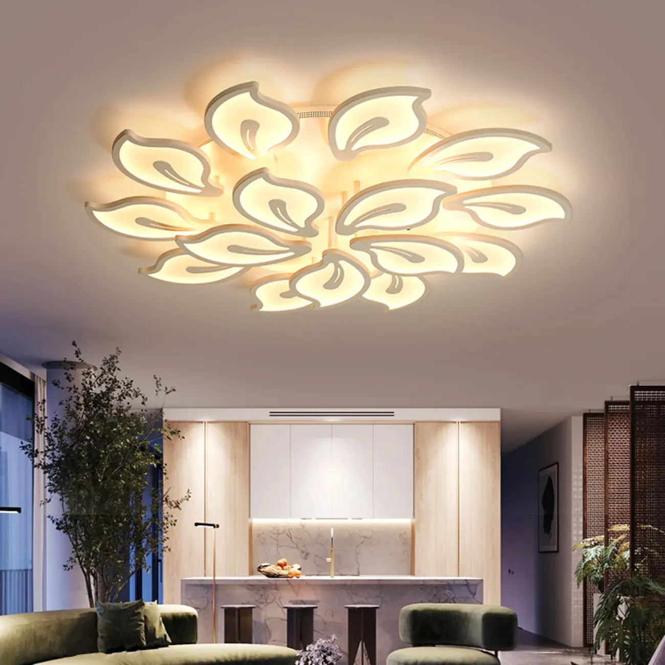 Plafonnier LED élégant encastré pour usage intérieur