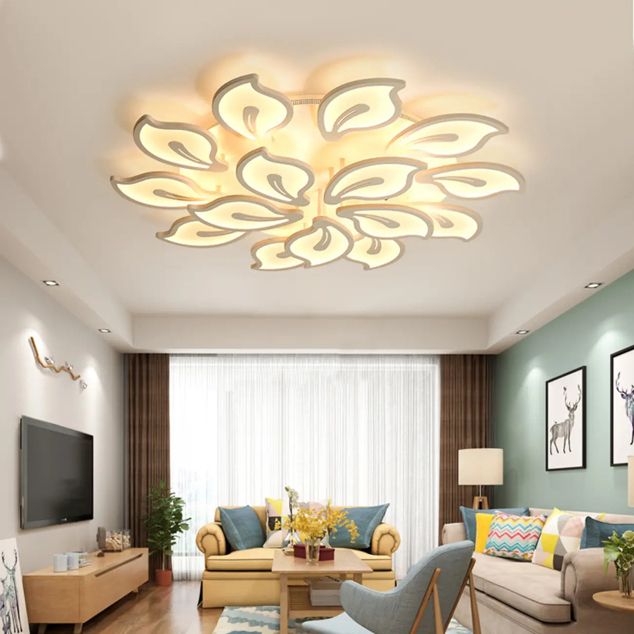 Plafonnier LED élégant encastré pour usage intérieur