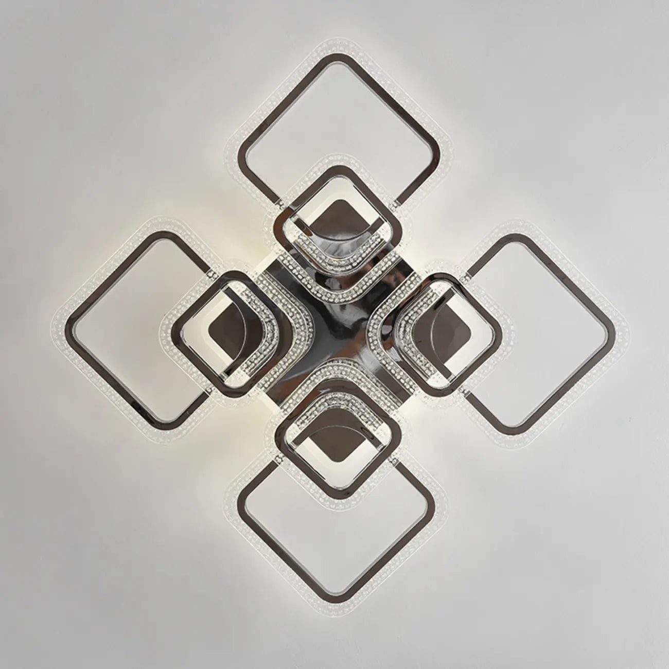 Plafonnier semi-encastré carré moderne à LED pour salon
