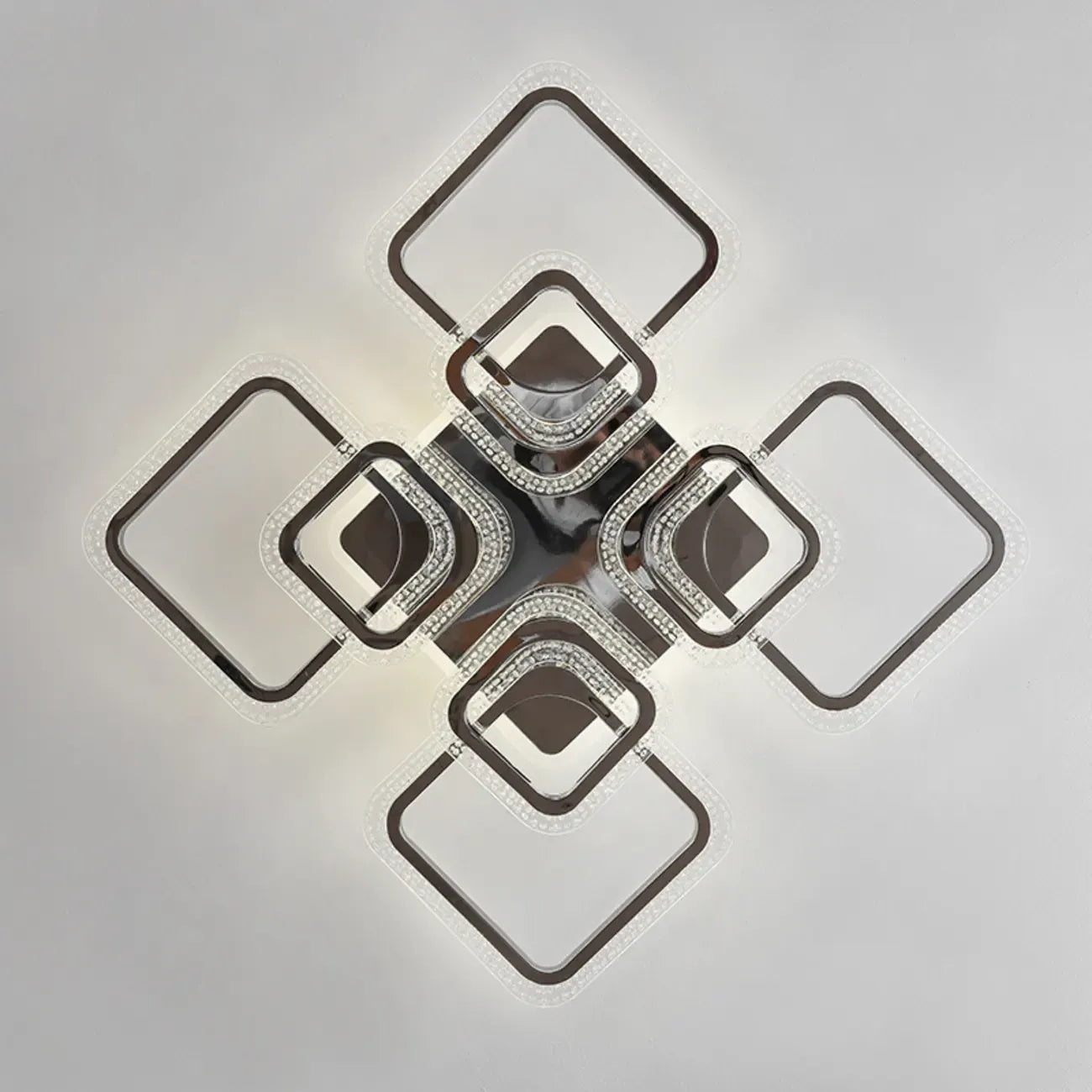 Plafonnier semi-encastré carré moderne à LED pour salon