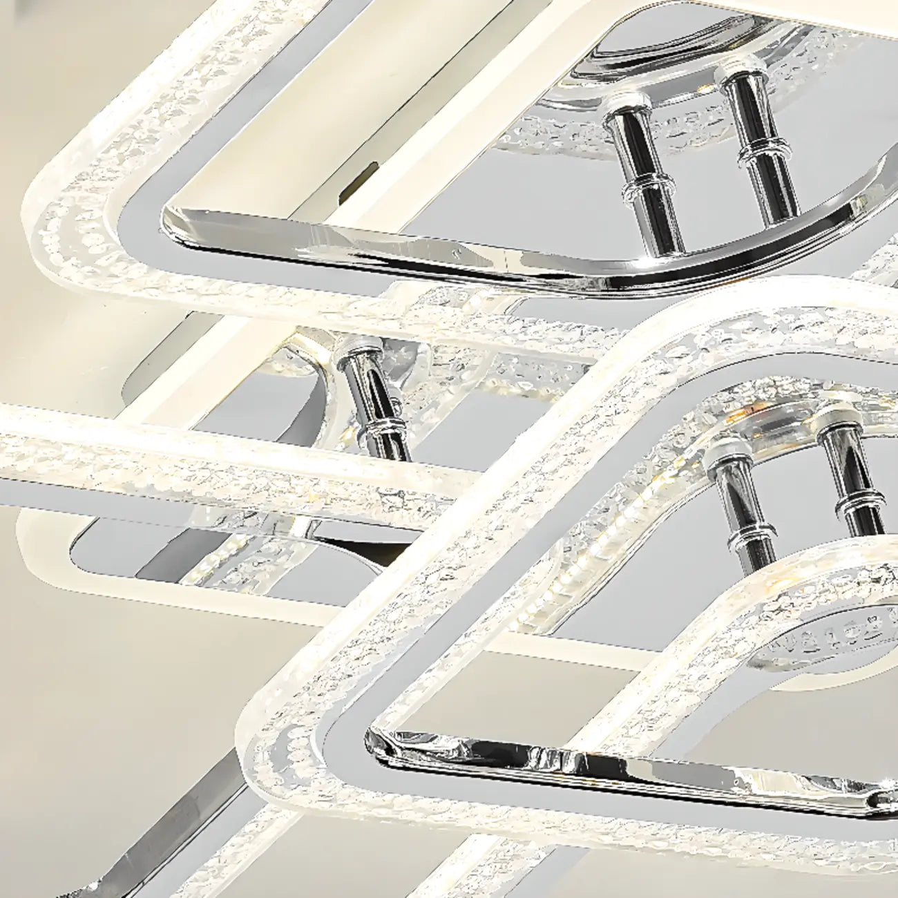 Plafonnier semi-encastré carré moderne à LED pour salon