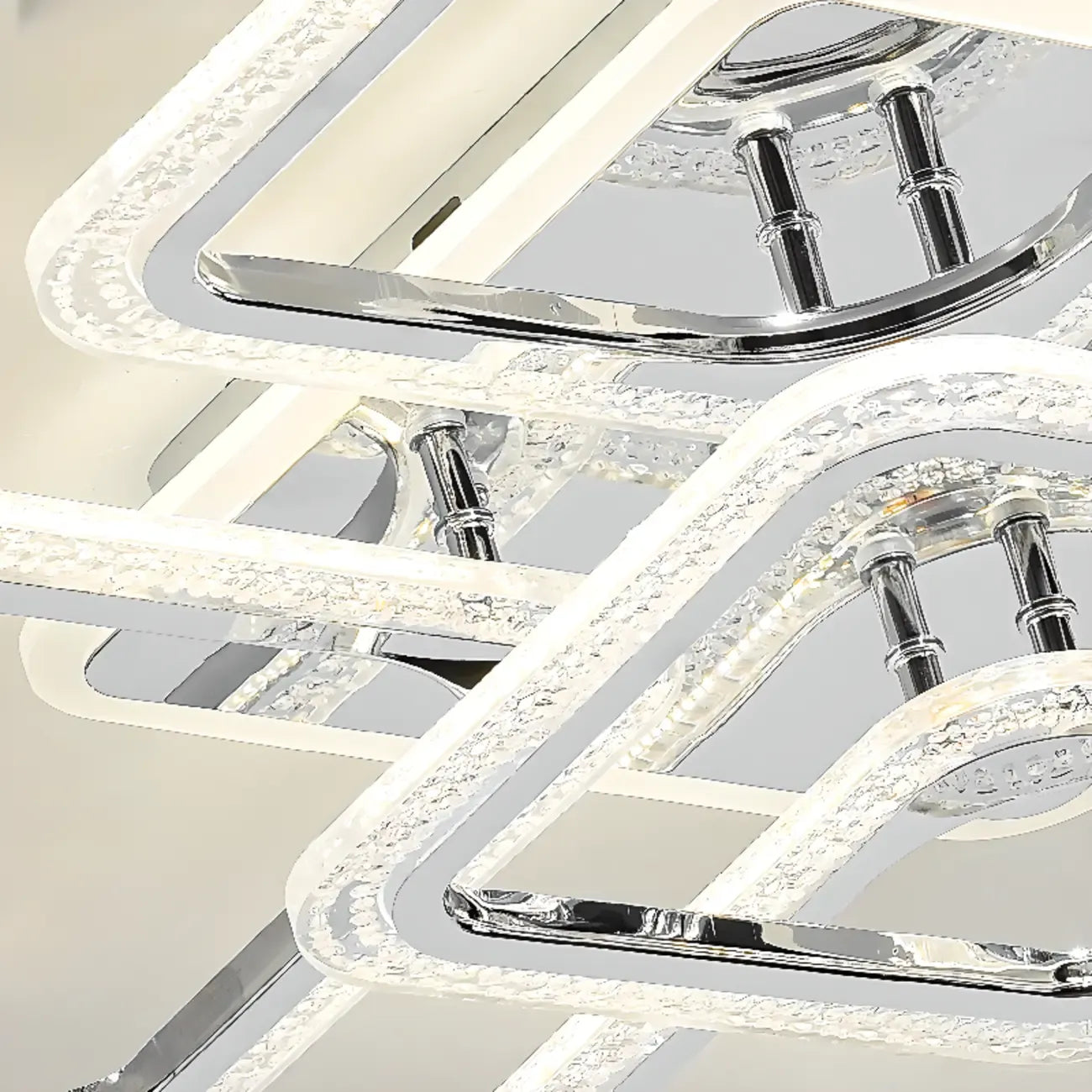 Plafonnier semi-encastré carré moderne à LED pour salon
