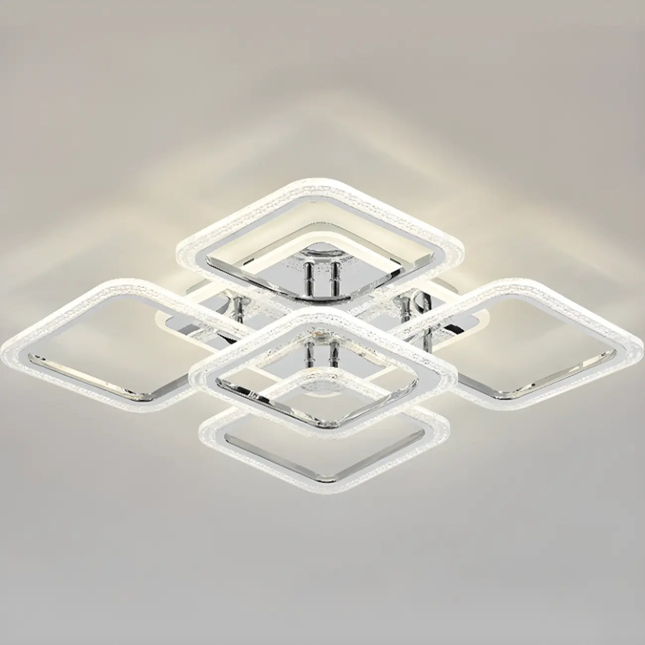 Plafonnier semi-encastré carré moderne à LED pour salon