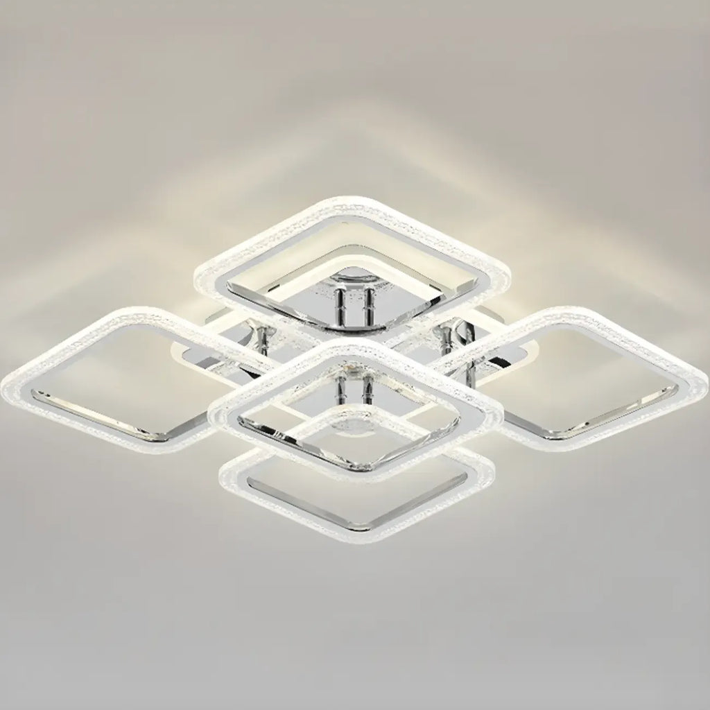 Plafonnier semi-encastré carré moderne à LED pour salon