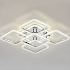 Plafonnier semi-encastré carré moderne à LED pour salon