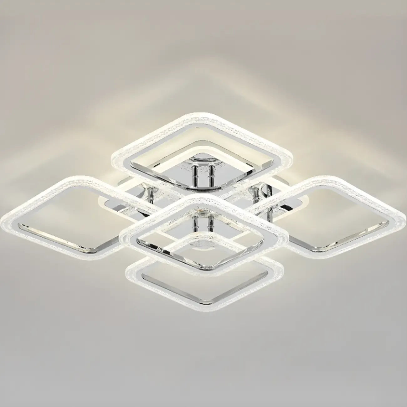 Plafonnier semi-encastré carré moderne à LED pour salon