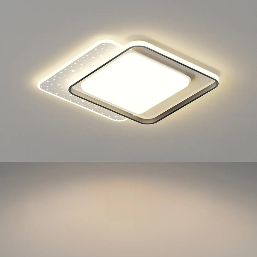 Plafonnier encastré moderne à 3 lumières en acrylique pour usage résidentiel