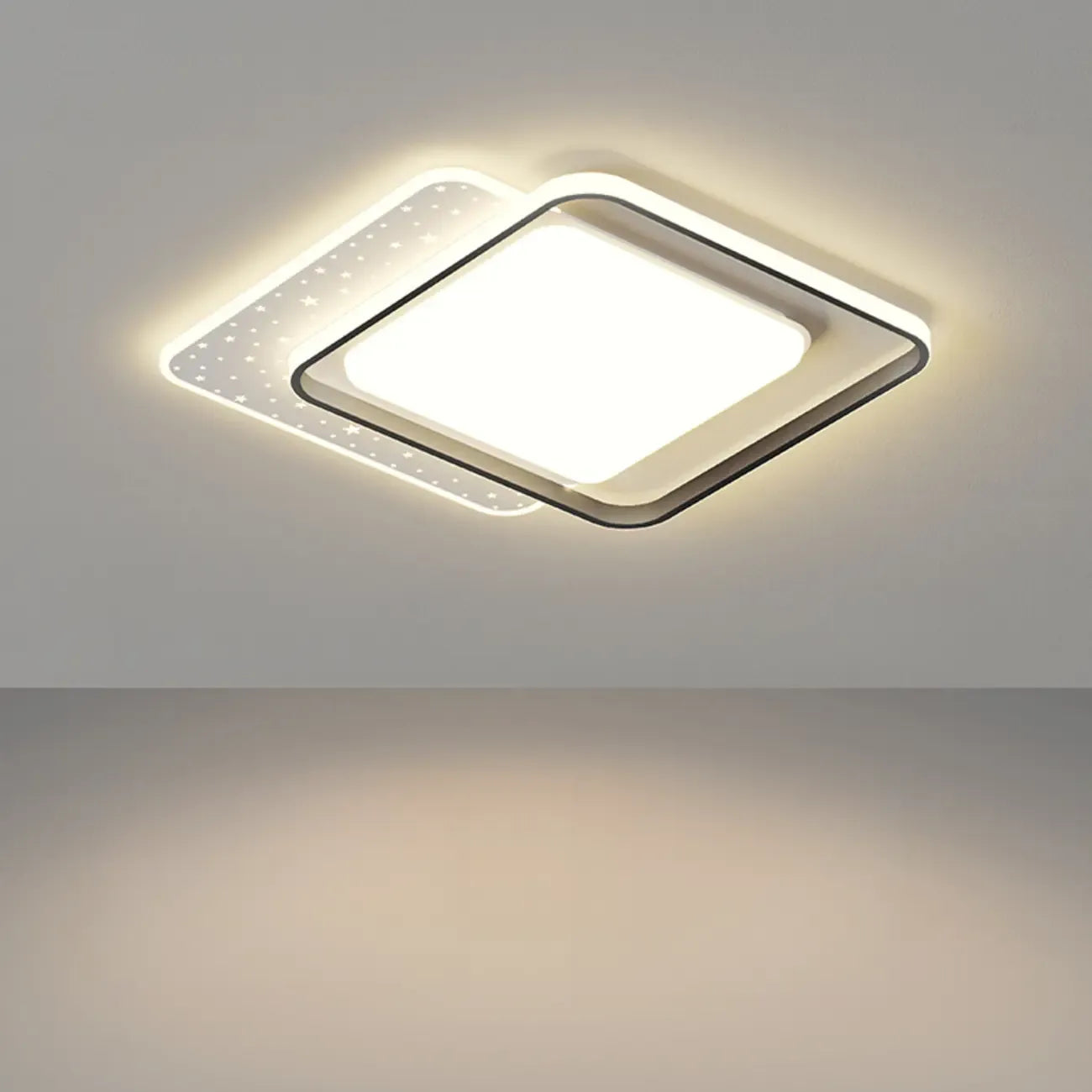 Plafonnier encastré moderne à 3 lumières en acrylique pour usage résidentiel