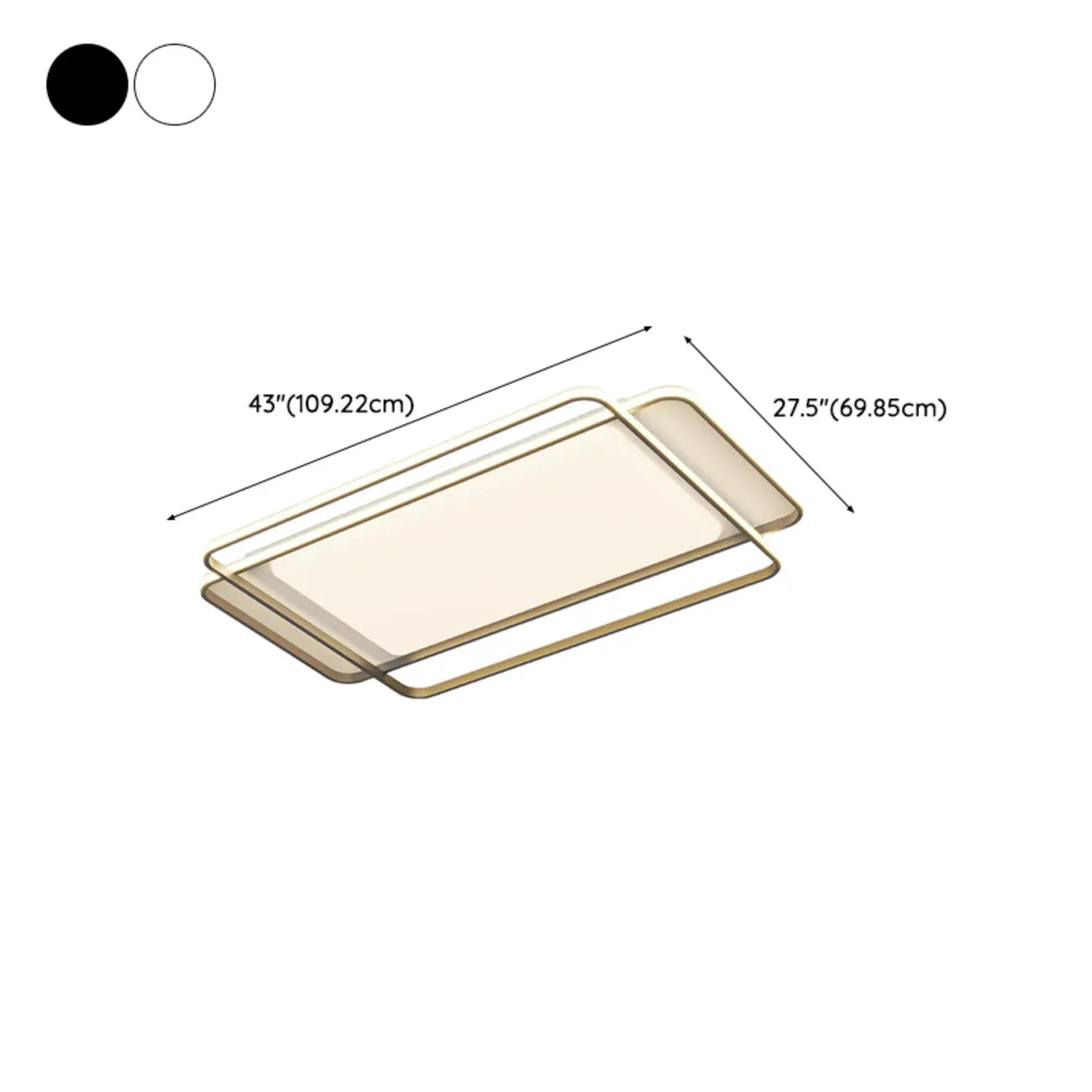 Plafonnier encastré moderne à 3 lumières en acrylique pour usage résidentiel