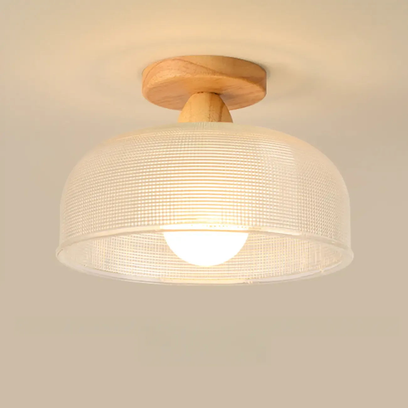 Plafonnier semi-encastré moderne à LED avec abat-jour transparent