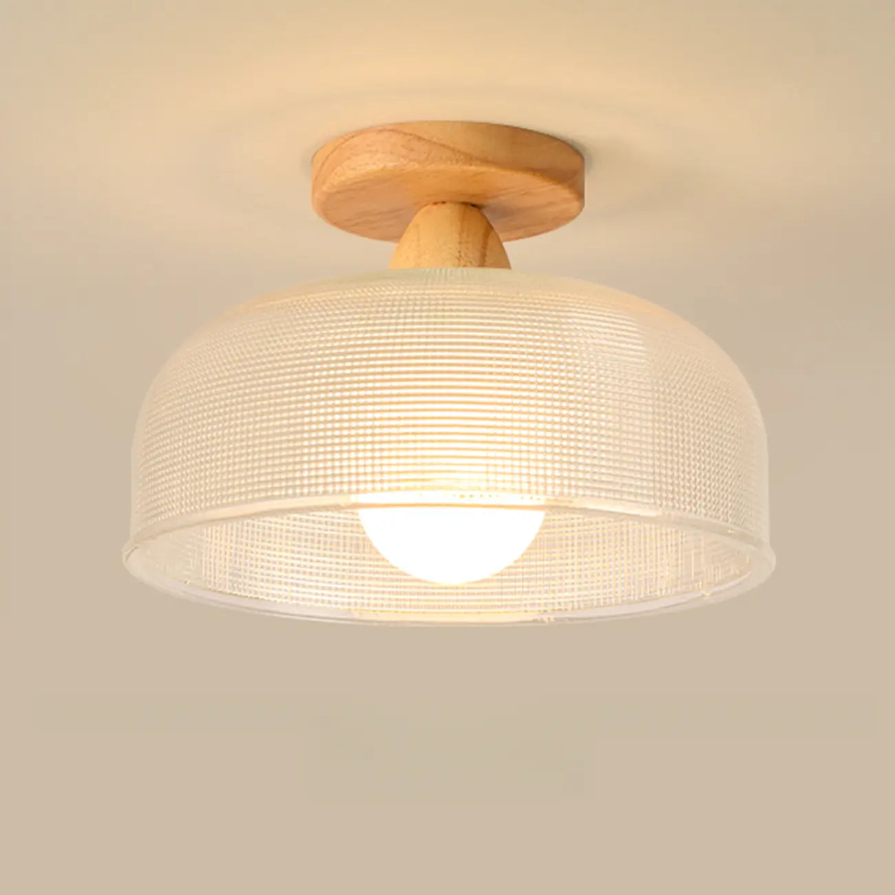Plafonnier semi-encastré moderne à LED avec abat-jour transparent