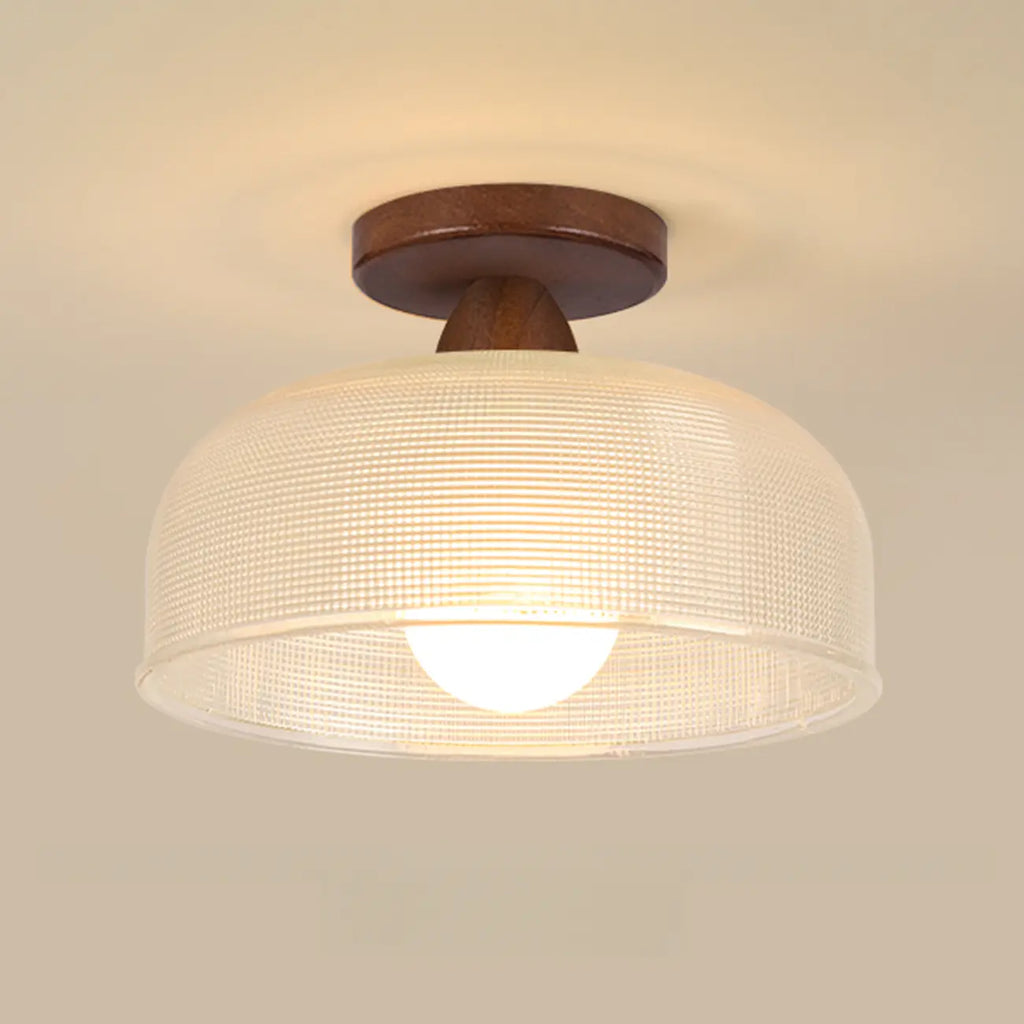 Plafonnier semi-encastré moderne à LED avec abat-jour transparent