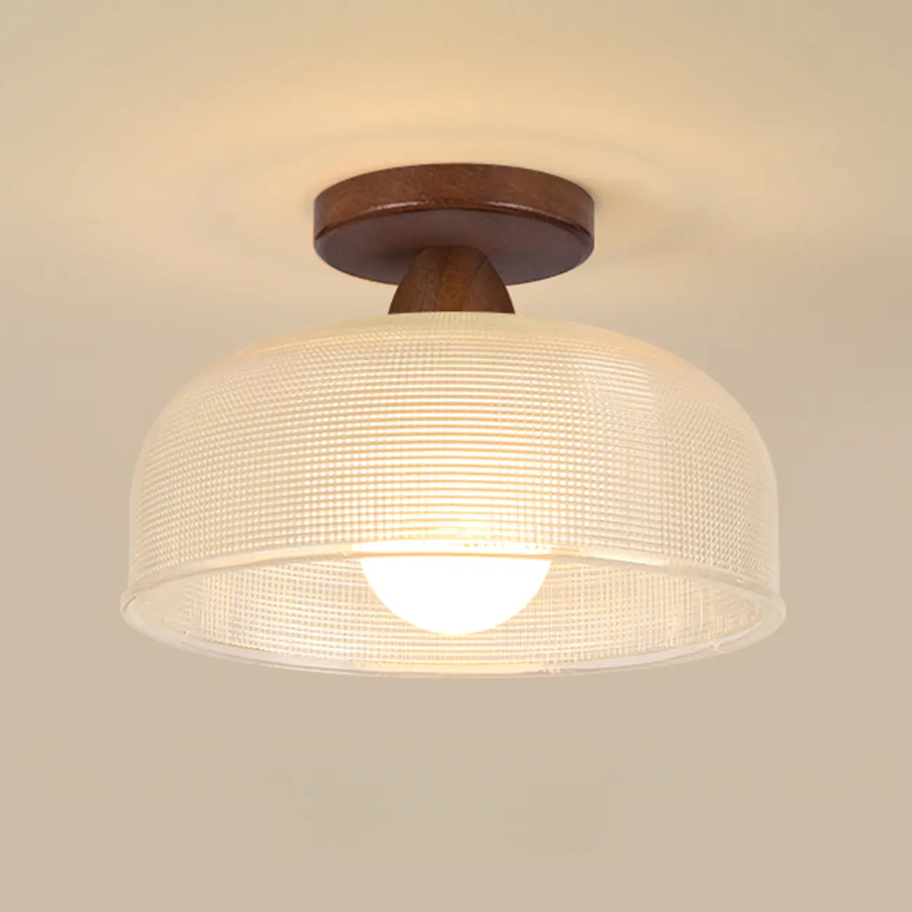 Plafonnier semi-encastré moderne à LED avec abat-jour transparent