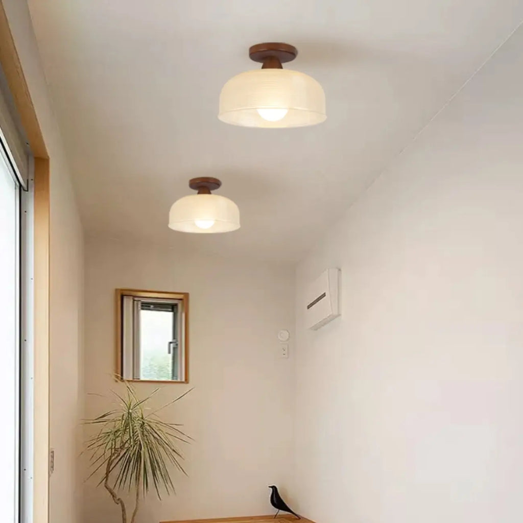 Plafonnier semi-encastré moderne à LED avec abat-jour transparent
