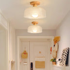 Plafonnier semi-encastré moderne à LED avec abat-jour transparent