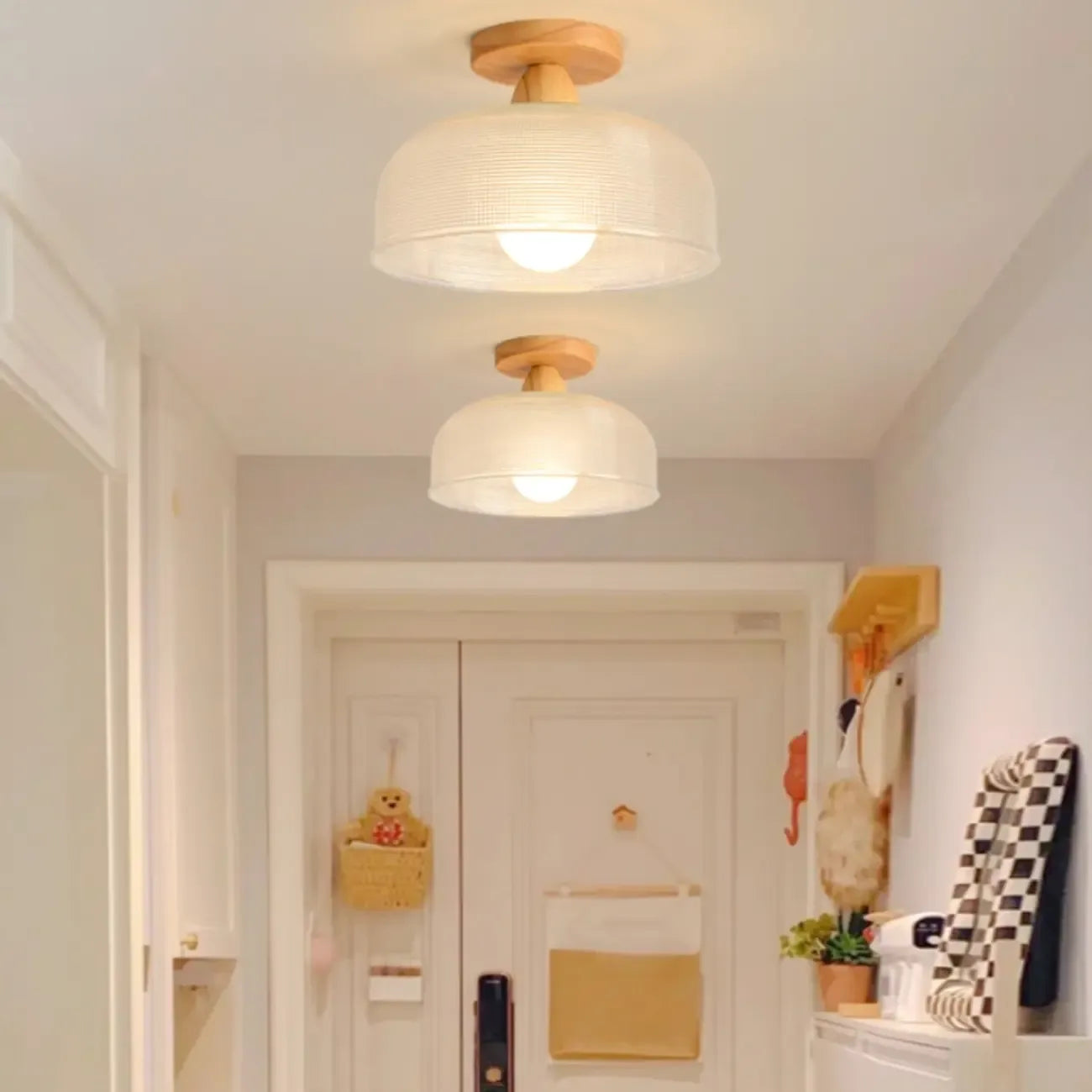Plafonnier semi-encastré moderne à LED avec abat-jour transparent