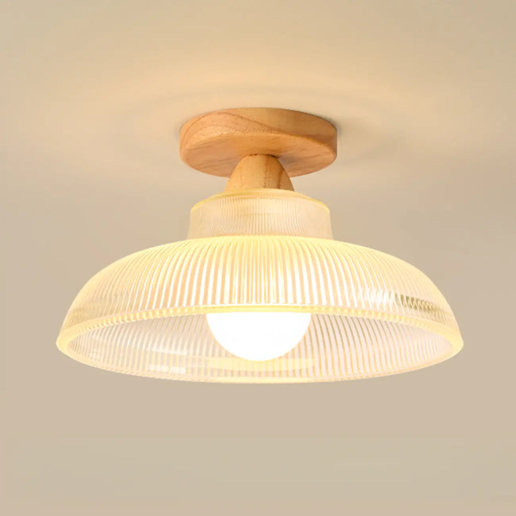 Plafonnier semi-encastré moderne à LED avec abat-jour transparent