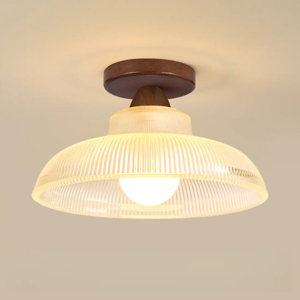 Plafonnier semi-encastré moderne à LED avec abat-jour transparent
