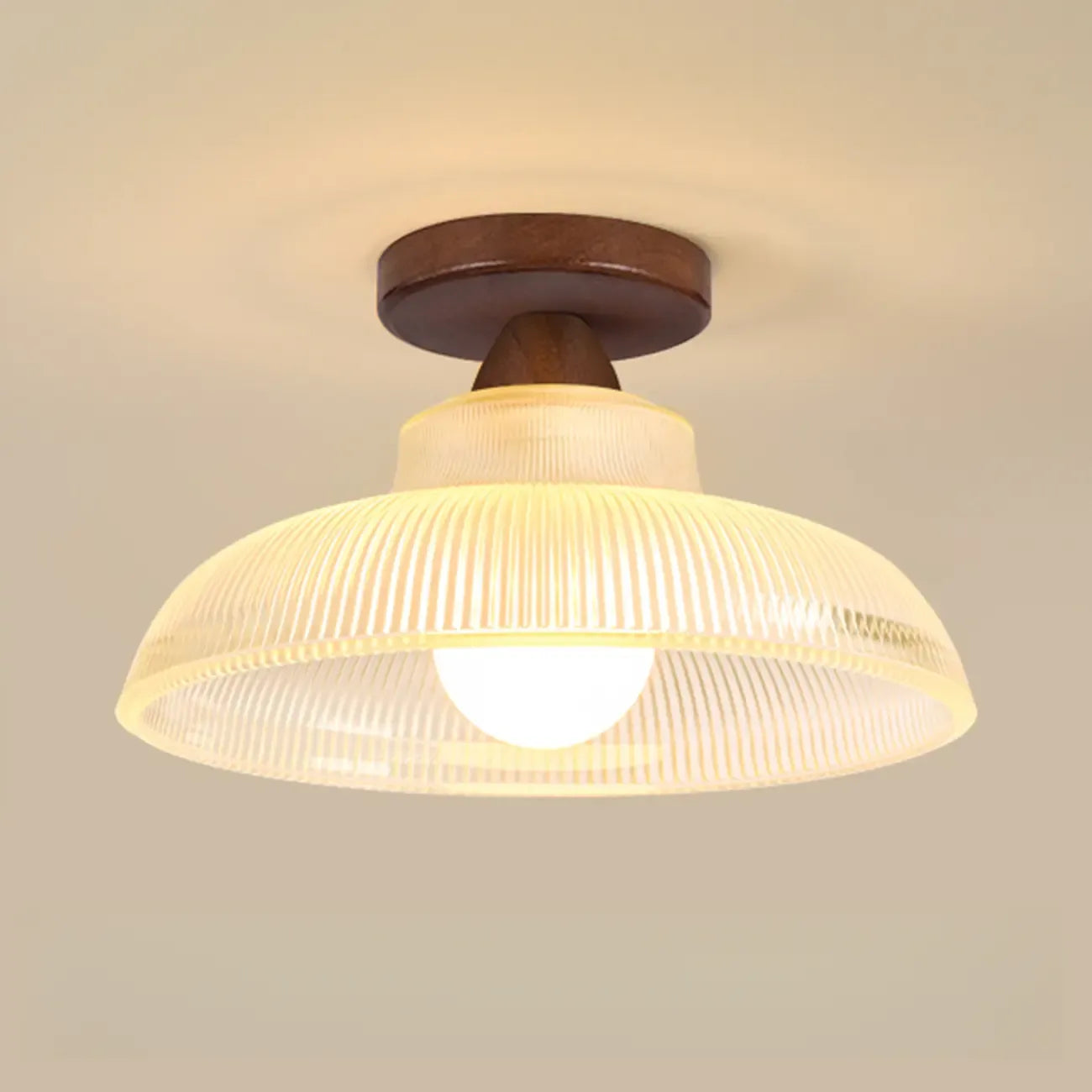 Plafonnier semi-encastré moderne à LED avec abat-jour transparent