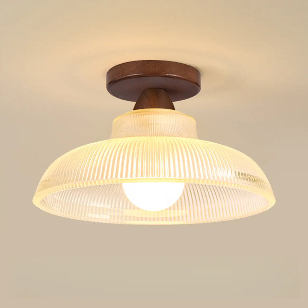 Plafonnier semi-encastré moderne à LED avec abat-jour transparent