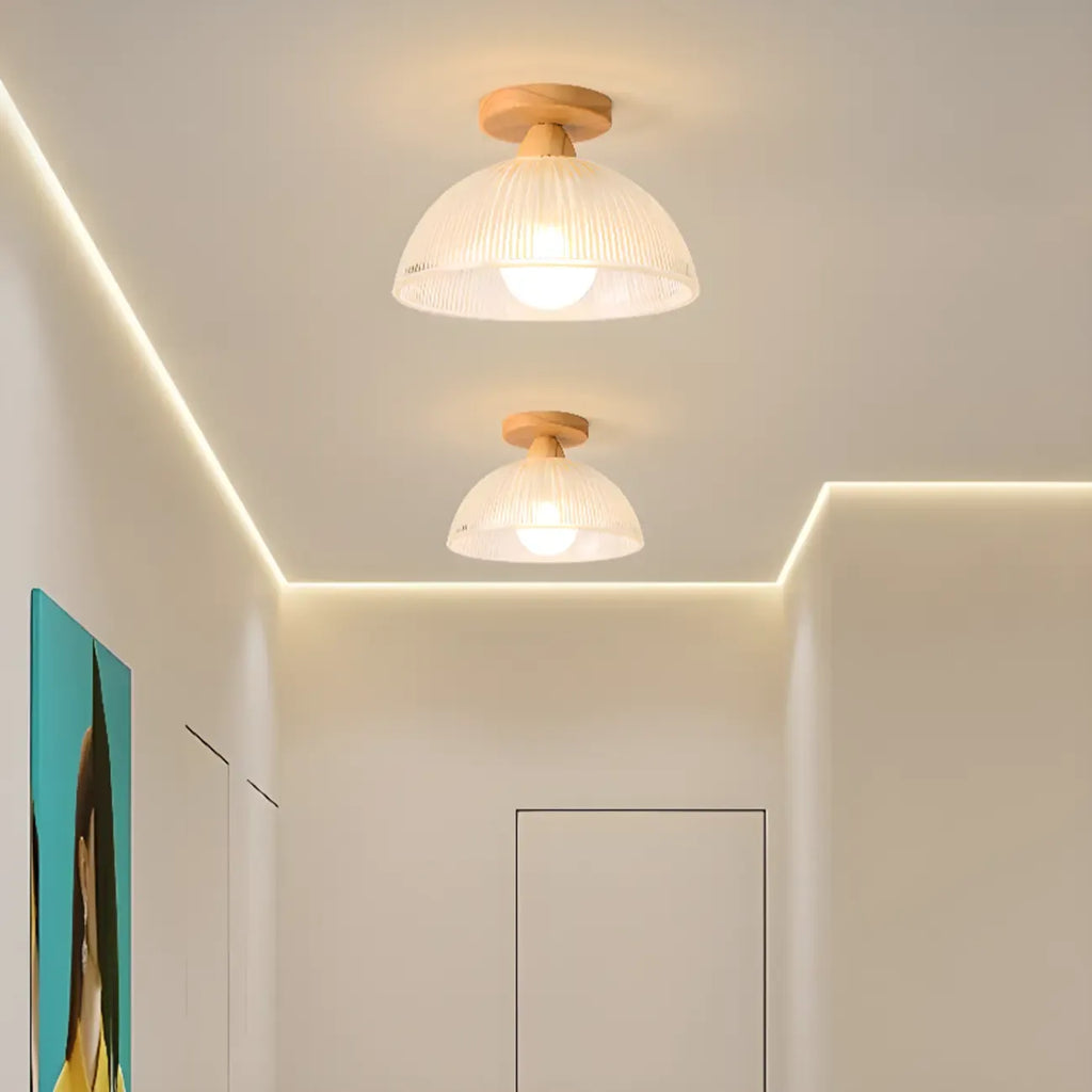 Plafonnier semi-encastré moderne à LED avec abat-jour transparent