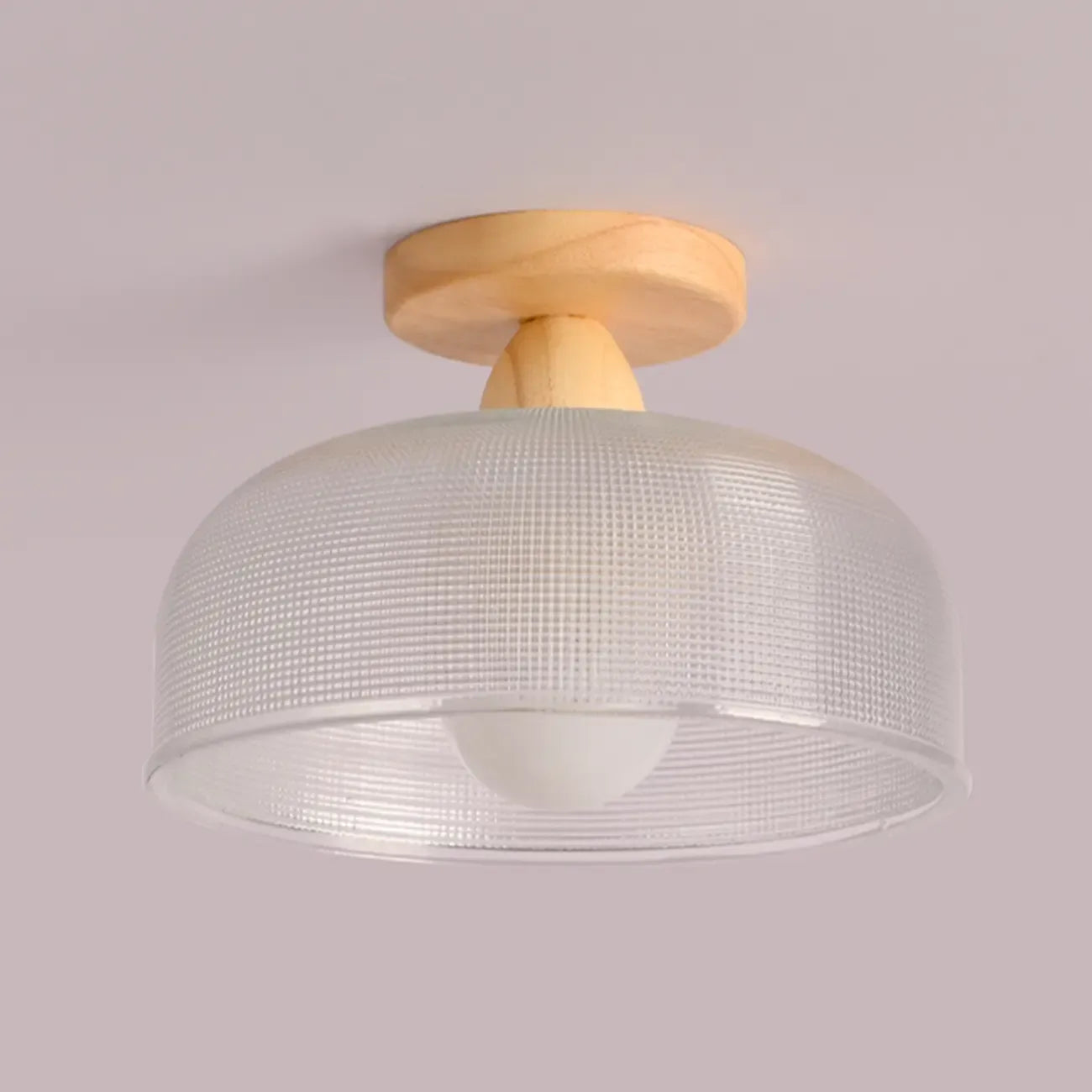 Plafonnier semi-encastré moderne à LED avec abat-jour transparent