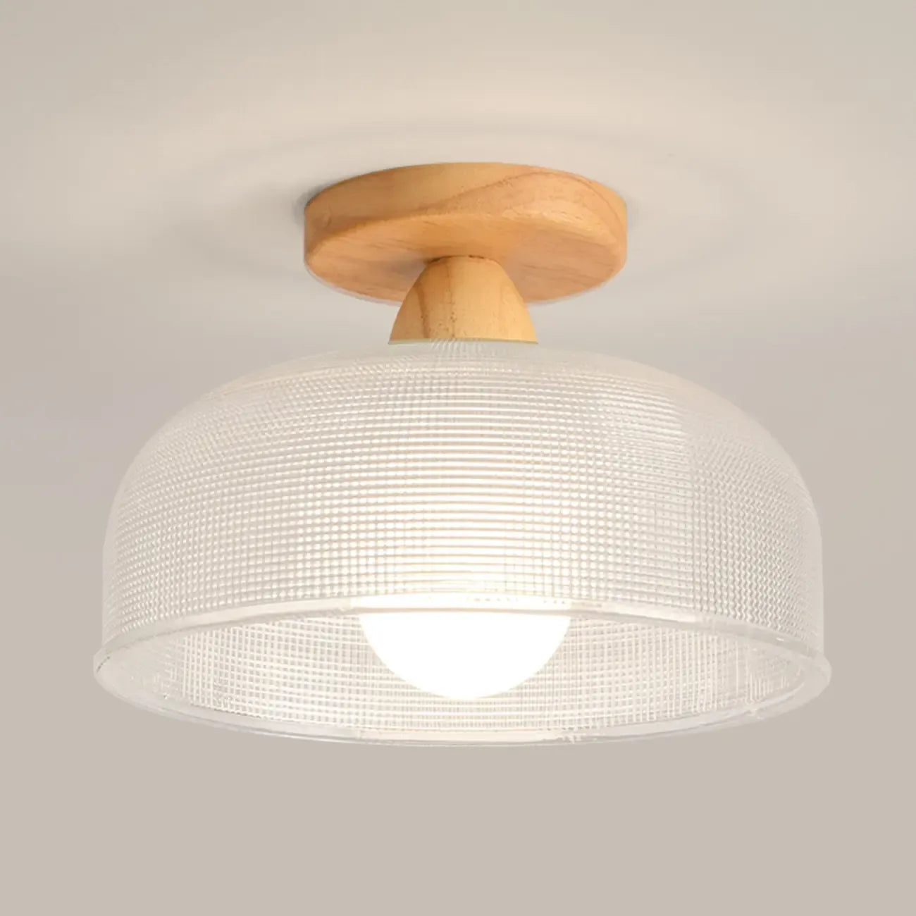 Plafonnier semi-encastré moderne à LED avec abat-jour transparent