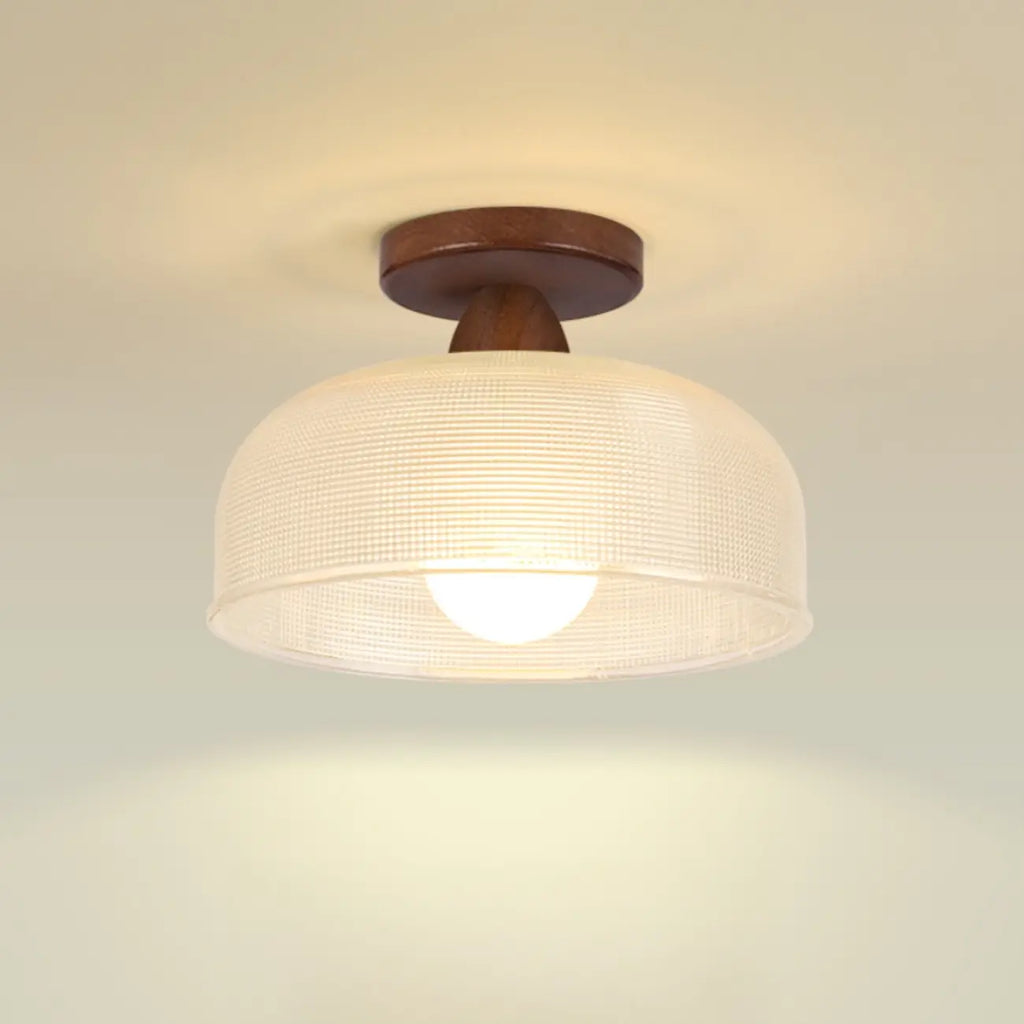 Plafonnier semi-encastré moderne à LED avec abat-jour transparent