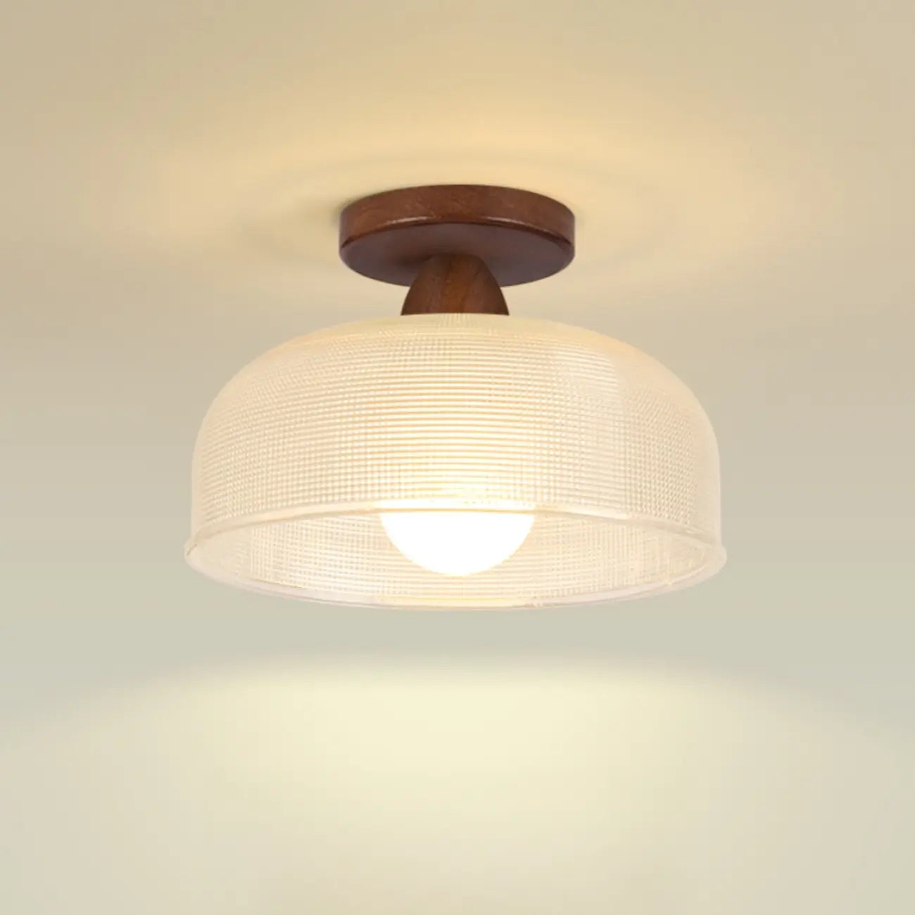 Plafonnier semi-encastré moderne à LED avec abat-jour transparent