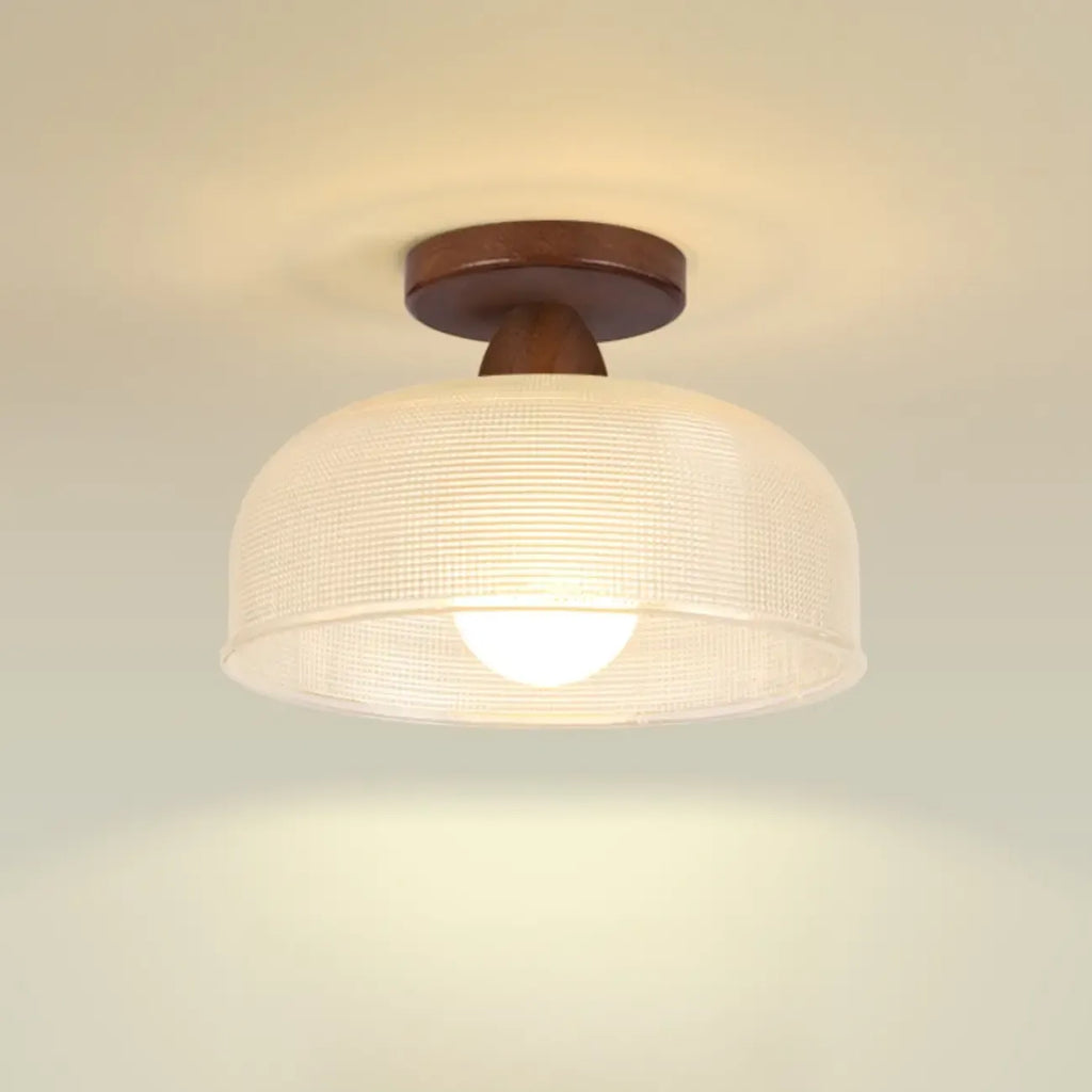 Plafonnier semi-encastré moderne à LED avec abat-jour transparent
