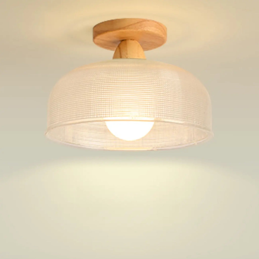 Plafonnier semi-encastré moderne à LED avec abat-jour transparent