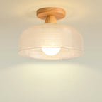 Plafonnier semi-encastré moderne à LED avec abat-jour transparent