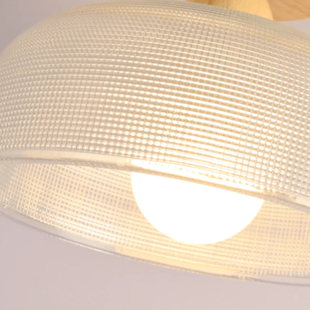Plafonnier semi-encastré moderne à LED avec abat-jour transparent