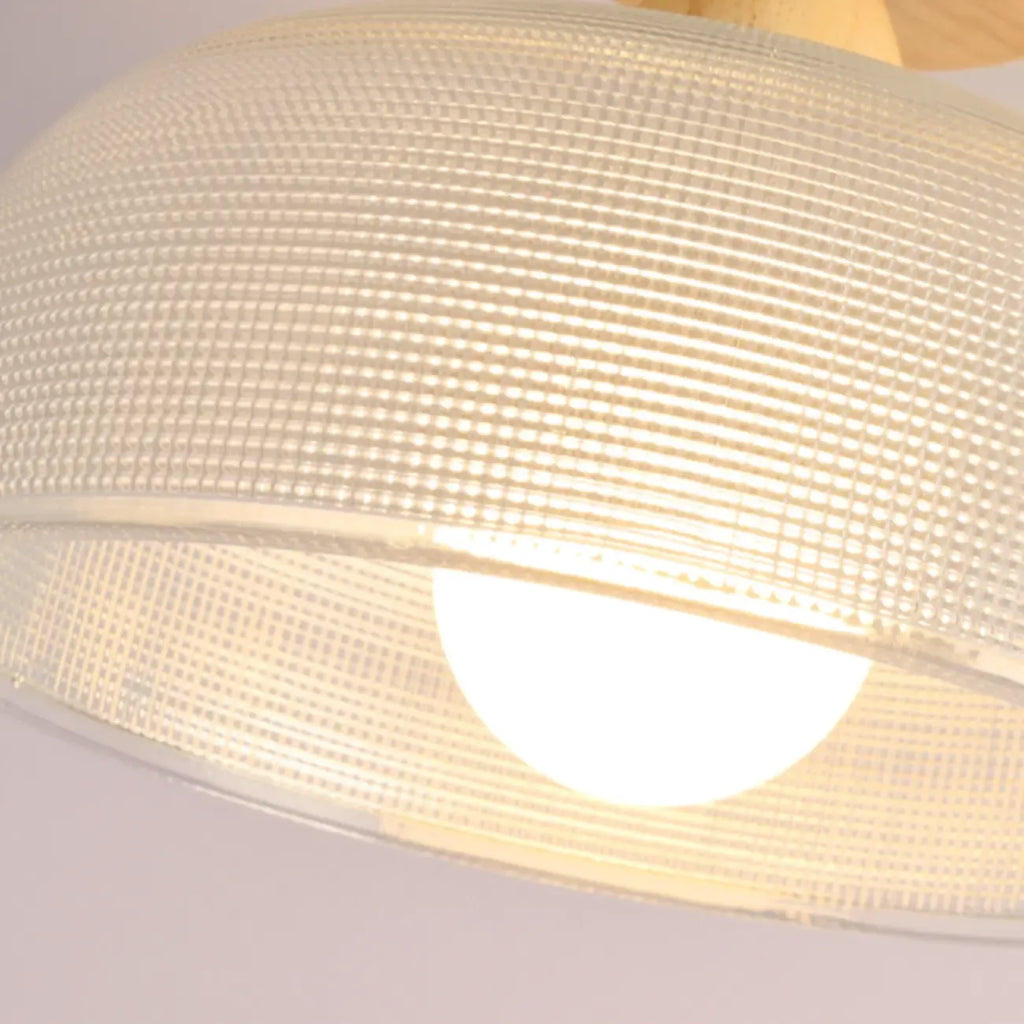 Plafonnier semi-encastré moderne à LED avec abat-jour transparent