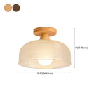 Plafonnier semi-encastré moderne à LED avec abat-jour transparent