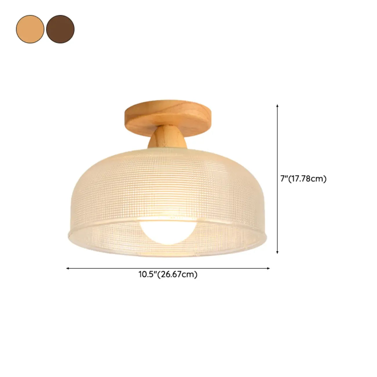 Plafonnier semi-encastré moderne à LED avec abat-jour transparent