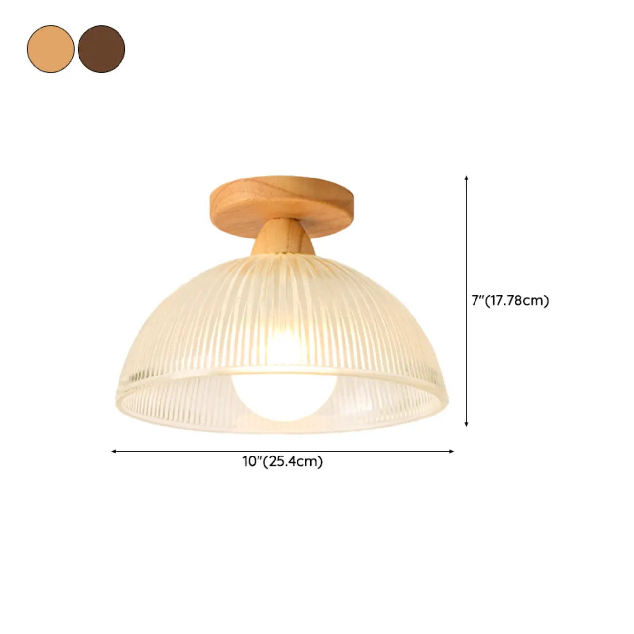 Plafonnier semi-encastré moderne à LED avec abat-jour transparent