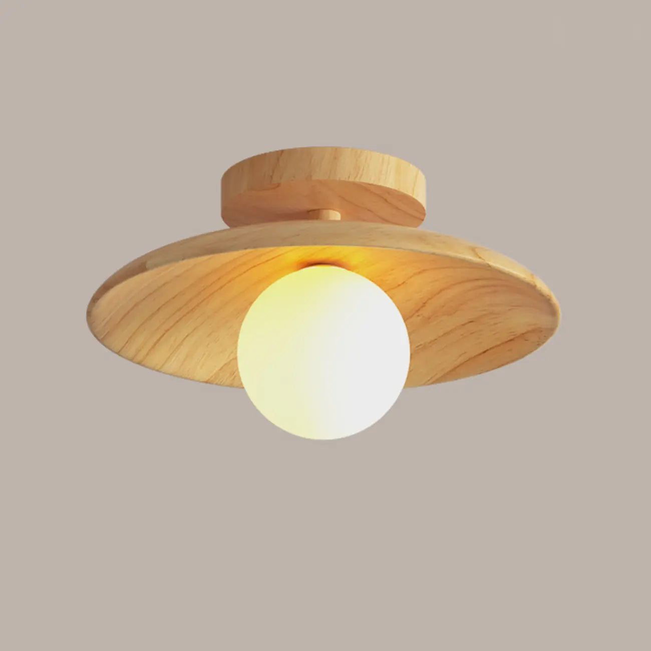 Plafonnier semi-encastré simple en bois pour usage intérieur