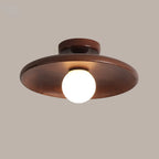 Plafonnier semi-encastré simple en bois pour usage intérieur