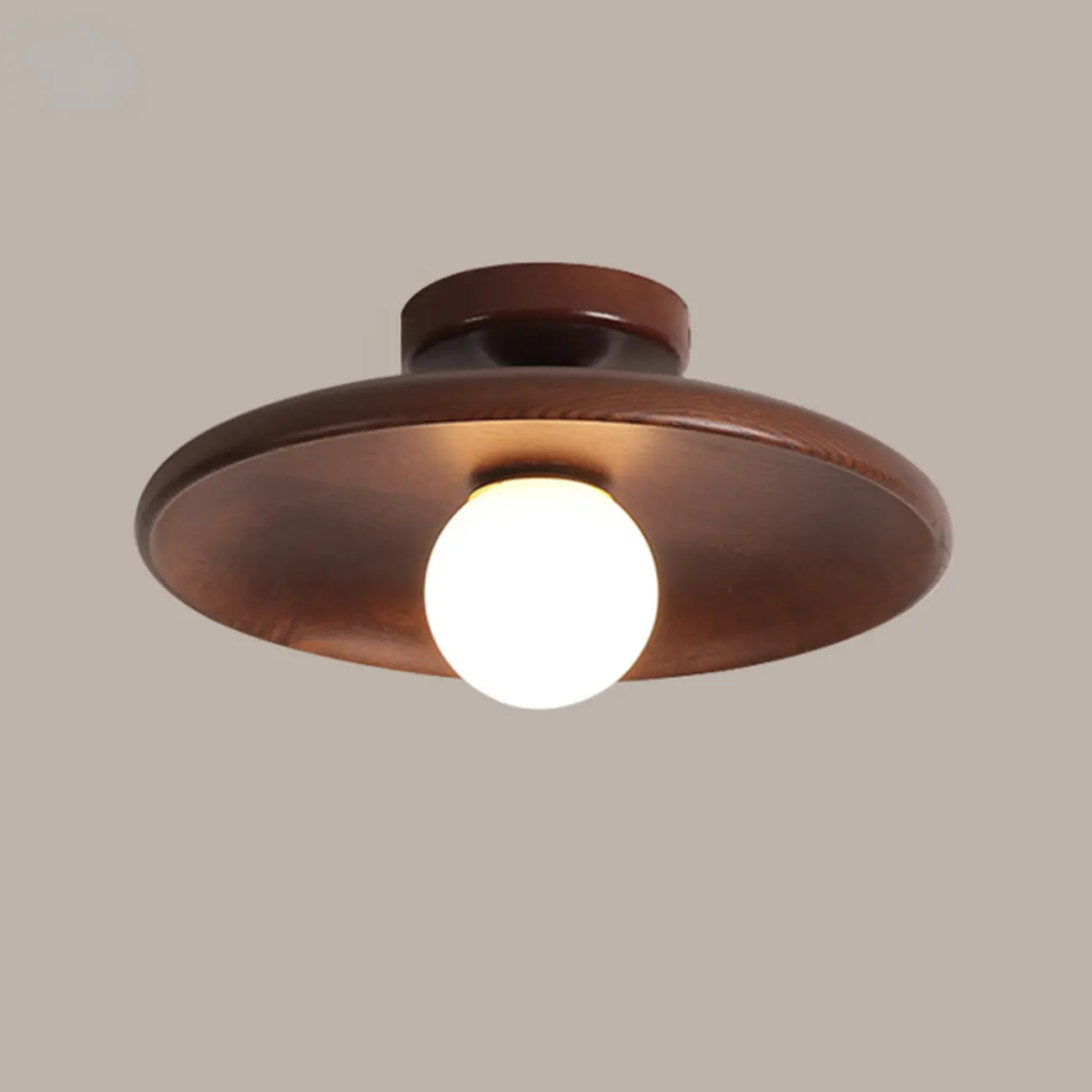 Plafonnier semi-encastré simple en bois pour usage intérieur